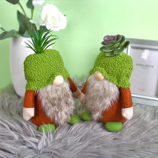 Christmas Decoration Green Succulent Faceless Doll Ornaments