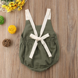 Toddler Baby Girl Summer Bowknot Romper Infant Backless Romper Sleeveless Bebes Jumpsuit Outfit 0-24Month New Born Baby Clothing