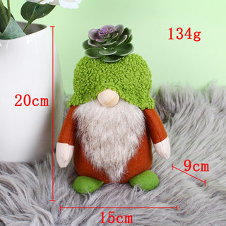 Christmas Decoration Green Succulent Faceless Doll Ornaments